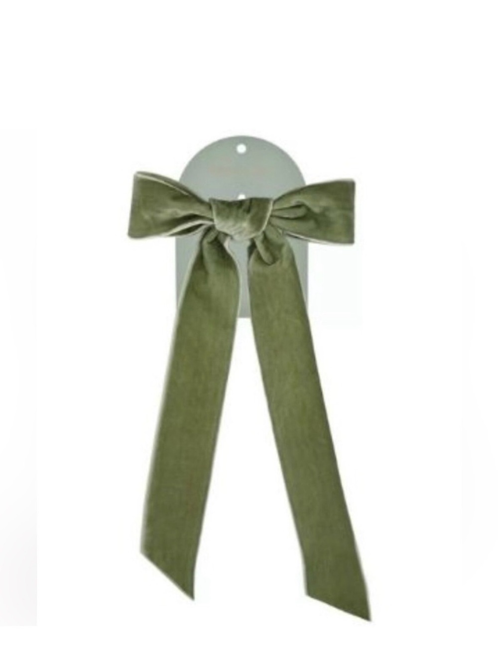 Olive Green Velvet Hair Bow Ribbon